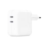 ALIMENTATORE DA 35W A DOPPIA PORTA USB‑C CON CONFEZIONE A2676 PER APPLE IPHONE / MACBOOK / IPAD / WATCH (MATERIALE ORIGINALE)