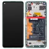 DISPLAY LCD + TOUCHSCREEN DISPLAY COMPLETO + FRAME + BATTERIA PER HUAWEI P40 LITE 5G (CDY-N29A) VERDE ORIGINALE (SERVICE PACK)