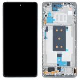 TOUCHSCREEN + DISPLAY LCD DISPLAY COMPLETO + FRAME PER XIAOMI 11T PRO 5G (2107113SG 2107113SI) BIANCO / BLU ORIGINALE（SERVICE PACK）