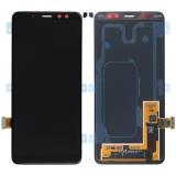 DISPLAY LCD + TOUCHSCREEN DISPLAY COMPLETO SENZA FRAME PER SAMSUNG GALAXY A8(2018) A530F NERO ORIGINALE (SERVICE PACK)