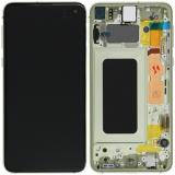 TOUCHSCREEN + DISPLAY LCD DISPLAY COMPLETO + FRAME PER SAMSUNG GALAXY S10E G970F GIALLO ORIGINALE (SERVICE PACK)