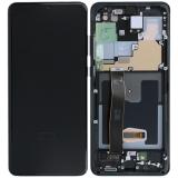 TOUCHSCREEN + DISPLAY LCD DISPLAY COMPLETO + FRAME PER SAMSUNG GALAXY S20 ULTRA 5G G988B NERO ORIGINALE (SERVICE PACK)
