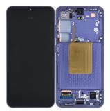 TOUCHSCREEN + DISPLAY AMOLED DISPLAY COMPLETO + FRAME PER SAMSUNG GALAXY S24 5G S921B VIOLA ORIGINALE (SERVICE PACK) (ASSEMBLATO)